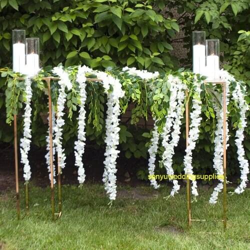 60cmtall)5pcs)Wedding Gold Metal Rod Centerpiece Flower Stands For Table Decor senyu1808