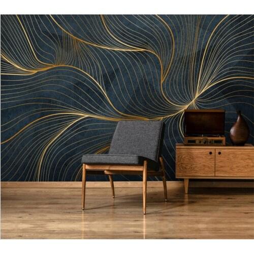 Beibehang Custom large 3d mural modern American light luxury golden geometric texture creative living room background wallpaper