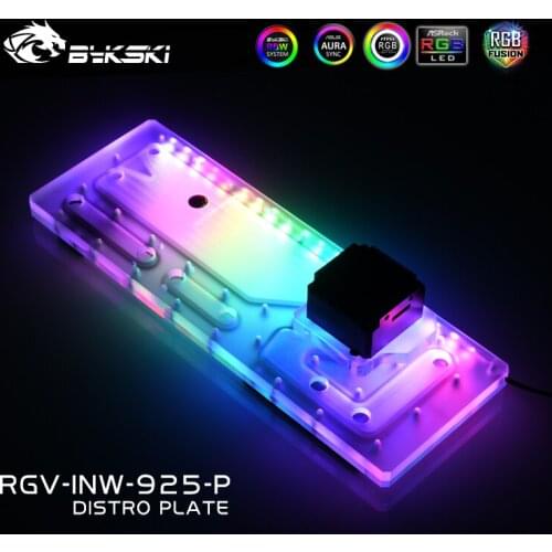 Bykski RGV-INW-925-P Acrylic Waterway Board For IN WIN 925 Chassis case, Distro Plate Water12V/5V Cooling Kit For PC Cooling