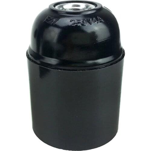 Black 4A CE Aluminum Bakelite Self-locking E27 Screw Lampholder Energy Save Chandelier Led Bulb Socket Vintage Light Base