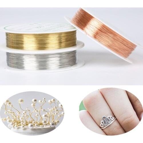 Colorfast Copper Wire For Bracelet Necklace Jewelry DIY Accessories 0.2/0.25/0.3/0.4/0.5/0.6/0.8/1.0mm Craft Beading Wire