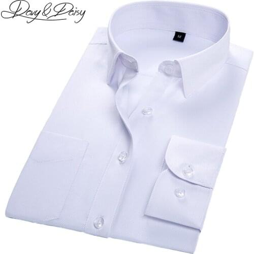 DAVYDAISY 2019 New Arrival Spring Autumn Man Shirts Male Twill Shirt Fashion Causal Work Business Brand Clothing 9 Colors DS-264