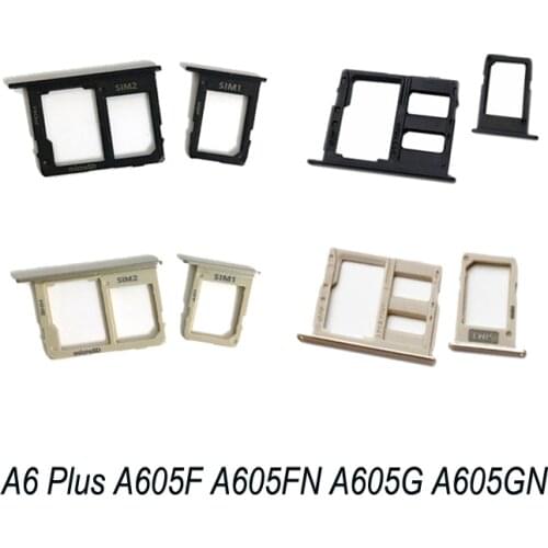 For Samsung Galaxy A6 Plus 2018 A605 A605F A605FN A605G A605GN Original Phone Housing SIM Tray Adapter Micro SD Card Tray Holder