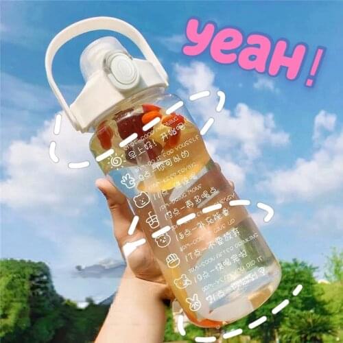 Graduated Plastic Cup Large Capacity 1.5L Portable Water Bottle Straw Space Cup Fall-proof and Leak-proof Outdoor Sports Kettle