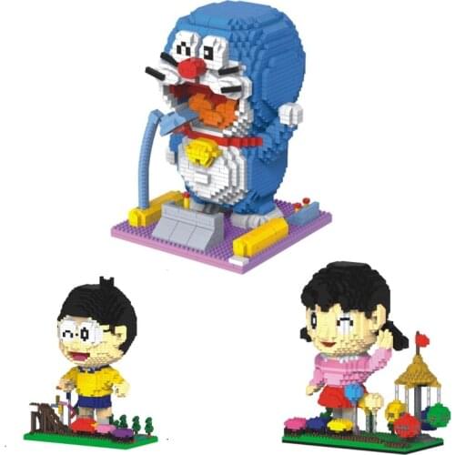 HC Blocks Japanese Anime Building Toy Cute Doraemon Model Cartoon Auction Figure Bricks Children Present Kids Brinquedos Gift
