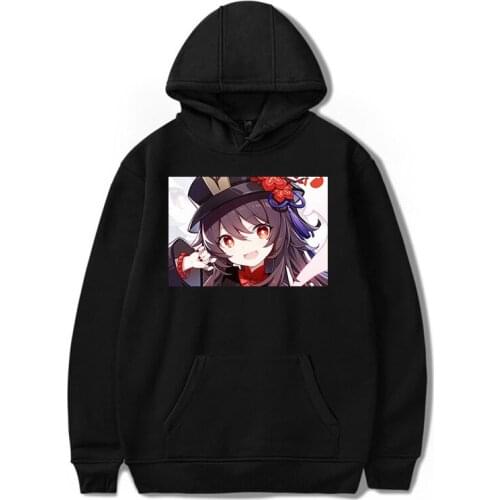 Kawaii Hoodie Aesthetic Loose Hu Tao Cool Printed Clothes Harajuku Clothing Casual Streetwear Women Genshin Impact Sweatshirts