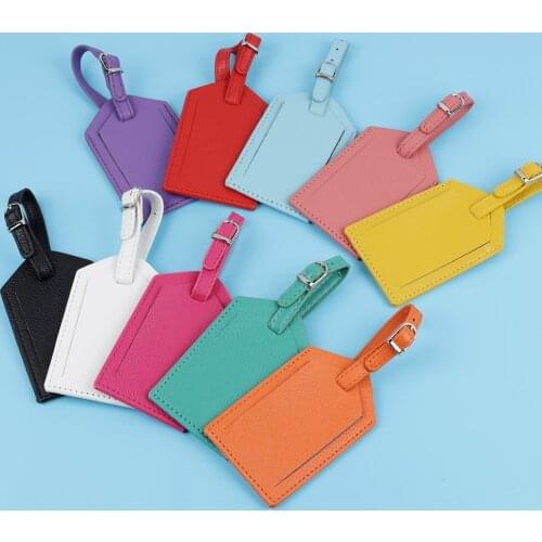 Leather Luggage Tag Travel Suitcase Name Address ID Baggage Label Address Holder Portable Boarding Tags Travel Accessories