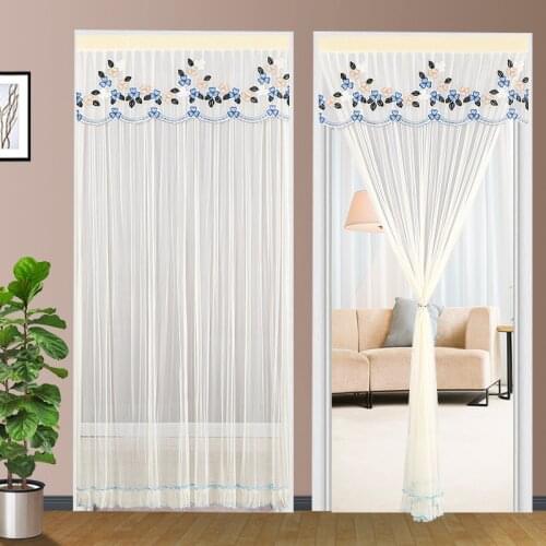 Lace Single Anti-mosquito Free of Punching. Hook and Loop New National Wind Household Mute Ventilation Spot door curtain