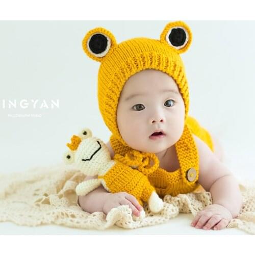 Crochet Outfits Romper With Toy For Newborn Photography Props Baby Photo Shoot Accessories Flokati Fotografia Studio Photoshoot