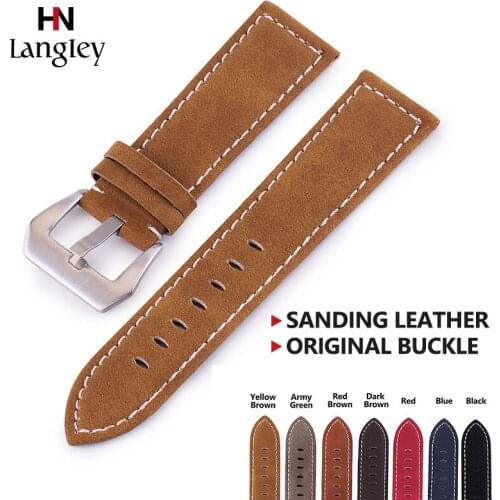 Frosted Genuine Leather Watchband 18mm 20mm 22mm 24mm Man Women Handmade Dark Brown Black Vintage Wrist Watch Strap Belt 2018