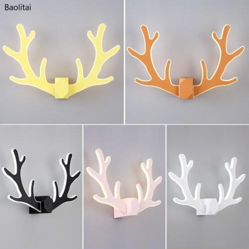 Multicolor Antlers Wall Lamp Led Nordic Modern 18W 220V For Childrens Room Bedside Bedroom Parlor Background Wall Aisle Light