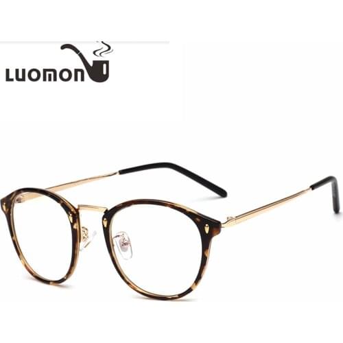LUOMON Womens Glasses Round Frames Myopia Optical Eyewear Female Retro Computer Eyeglasses Clear Lens