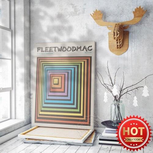 Fleetwood Mac Music Band Gig Poster, Vintage Colorful Canvas Painting Wall Pictures, Living Room Retro Home Decor Art Prints