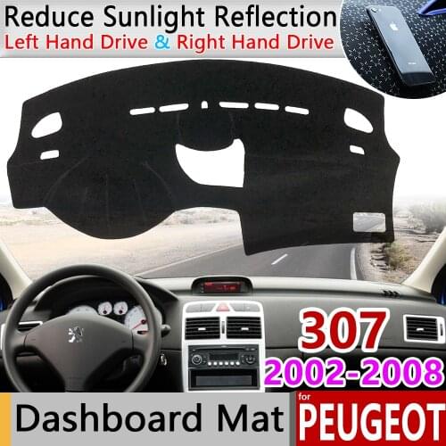 For Peugeot 307 2002~2008 307sw 307cc Anti-Slip Mat Dashboard Pad Sunshade Dashmat Protect Carpet Accessories 2003 2004 2005 SW