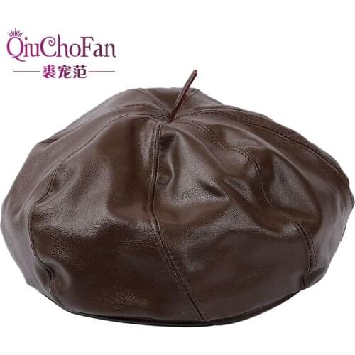 QiuChongFan Women's Leather Hats