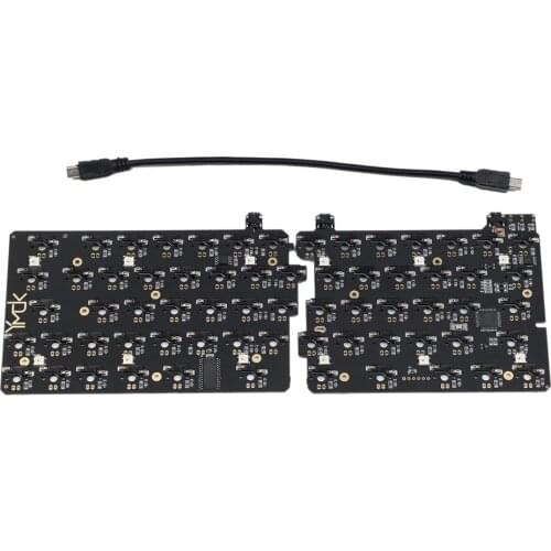 YMDK Split 64 SP64 CNC Hot Socket Hot Swap PCB Underglow RGB Fully Programmable (PCB only)