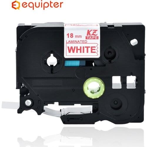 18mm Tze142 red on white label tape Compatible Brother p-touch printers tze tape laminated tze-142 tze142 tz142 tze142