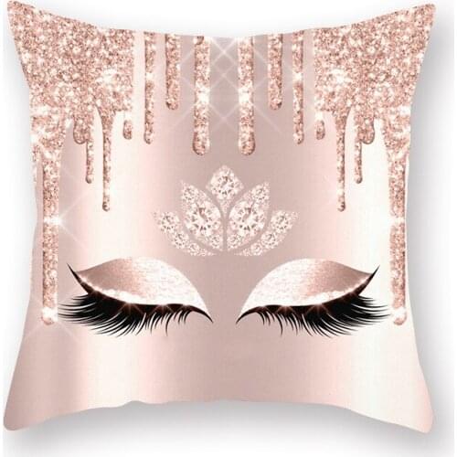 45x45cm Eyelashes Polyester Pillowcase Sleep Lumbar Cushion Cover Home Soft Decorative Pillowslip AT119