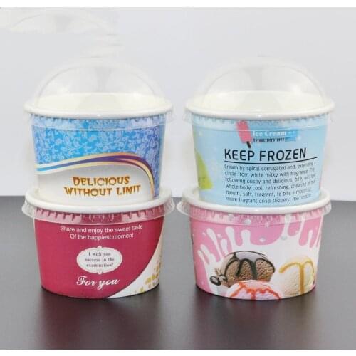 50pcs Disposable small ice cream thick paper cup summer party birthday favor 130ml 4 oz packaging bowl kitchen accessories