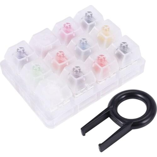 HOT-Acrylic Keyboard Tester 12 Clear Plastic Keycap Sampler for Kailh Box Mechanical Keyboard