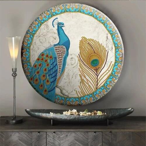 5D Diamond Painting DIY Full Drill Special Shape Embroidery Mosaic Cross Stitch Kit Elegant Peacock Needlework Craft Home Decor