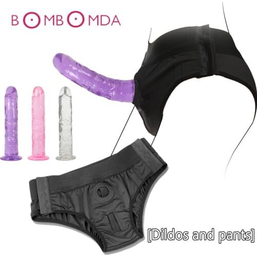 Big Dildo No Vibrator Adult Sex Toys for Woman Panties Adjustable Dick Penis Strap-on Harness Panties Vagina Plug Anal Butt Plug