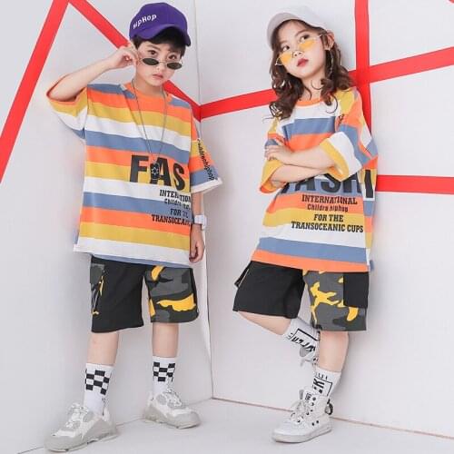 Child Competition Show Dance Clothes Wear Hip Hop Costume Girls Boys Ballroom Dancing Pant Shirt Kids Jazz Dance Costumes Outfit