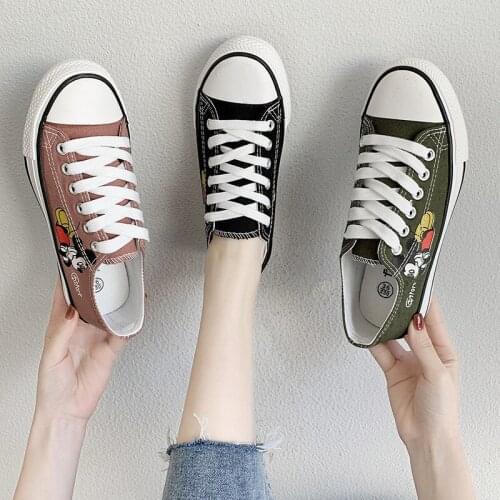 Disney children boys and girls cartoon Mickey Mouse casual shoes adult men and women sports shoes student running canvas shoes