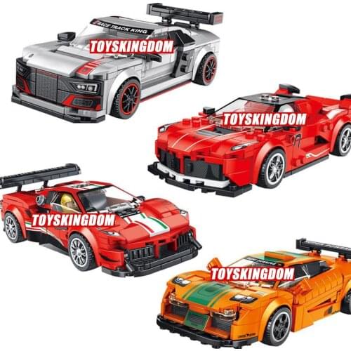City super sport racing car build block racer figures Italia horse logo La Ferra 488 McLaren F1 audis R8 brick educational toy