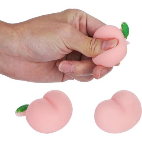 Decompression Finger Pinch Peach Toy Simulation Buttocks Vent Toys For Anxiety Stress Relief For Adult Mochi Rising Toys