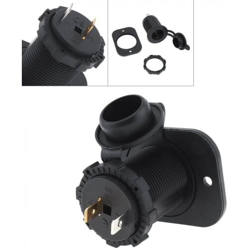 Motorcycle Chargers Black 12V Waterproof Power Socket GPS Charger with Fixed Piece for Car / Motorcycle Universal