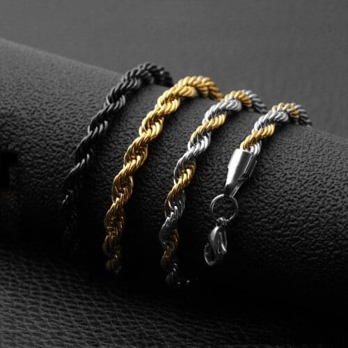 Fashion titanium steel twist chain stainless steel men and women chain jewelry wholesale hot sale