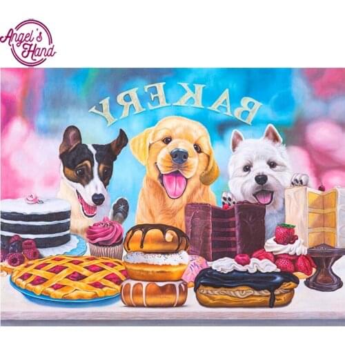 5d Diy Diamond Painting Full Square Rhinestone Cross Stitch Embroidery Kits Colorful dog Mosaic Needlework