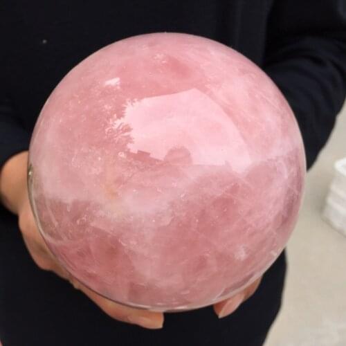 Natural Pink Rose Quartz Magic Crystal Healing Ball Sphere