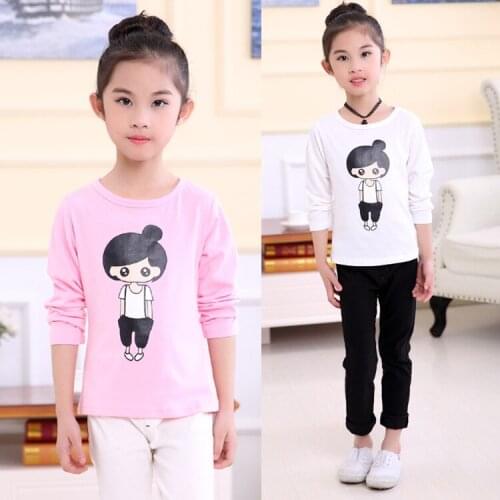 2020 New girl brand T shirt spring fashion Long sleeve shirt Cotton sports Print Lovely girl top toddler clothes kid clothing