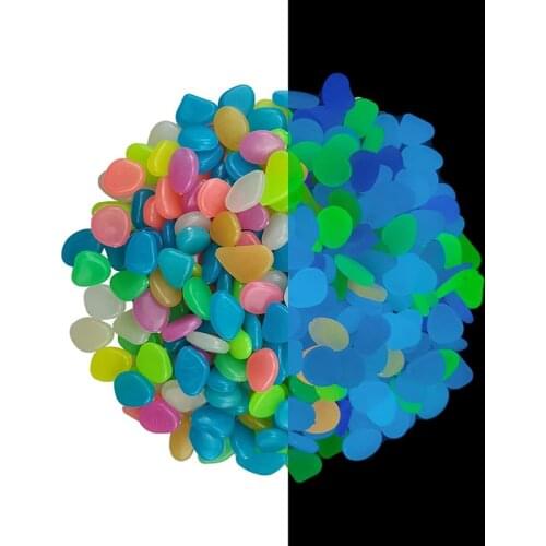 Mutlicolor Glow Pebbles Garden Decor Luminous Stones Dark Decorative Pebbles Outdoor Fish Tank Decoration Pebble Rocks Aquarium