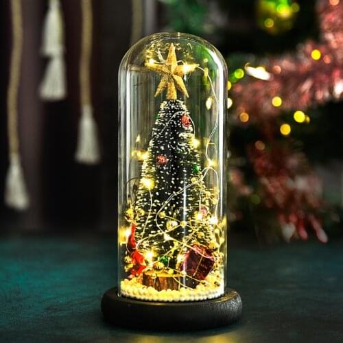 Christmas Decoration Christmas Tree LED Crystal Ball 3D Lamp USB Night Light Christmas Decoration For Home Xmas Glass Gift