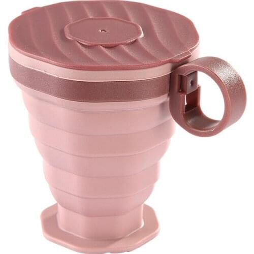Silica gel 220ML Portable Telescopic Water Cup Sports Kettle Pink Drink Coffee Road trip Outdoor Travel Cups Solid Water Cup