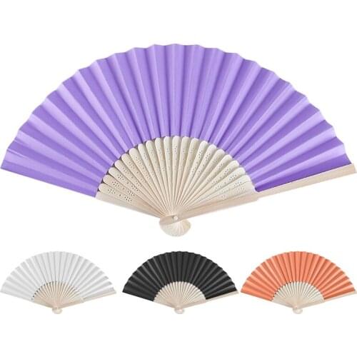 10 Pcs/Each Hand-Painted Foldable Paper Fan Portable Party Wedding Supplies DIY Gift Ramadan Decoration 21Cm