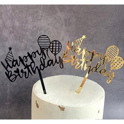 Birthday Balloon Happy Birthday Cake Topper Acrylic Cake Topper For Kid Girl Birthday Party Dessert Cake Decorations New Arrival