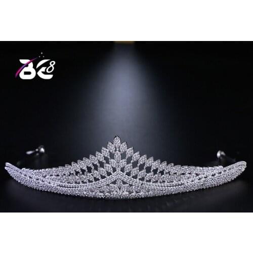 Be 8 2018 New Arrival Luxury Cut CZ Wedding Crown Bride Fashion Jewelry Woman Tiara Hair Accessories Engagement Gifts H042