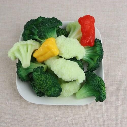 1pc Artificial Vegetables Cauliflower Fake Broccoli Simulation Food Model Mall Sample Decorative Props Kids Play Toys