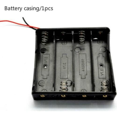 18650 Power Bank Cases Battery Storage Box 4 Slot Batteries Clip Holder Container With Wire Lead Pin 7.6x8.1x2cm/1pcs