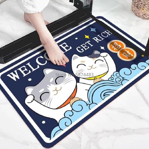 3D Cartoon Floor Mat Bathroom Toilet Non-slip Mat Bedroom Door Mat Kitchen Entrance Absorbent Nos-slip Mat