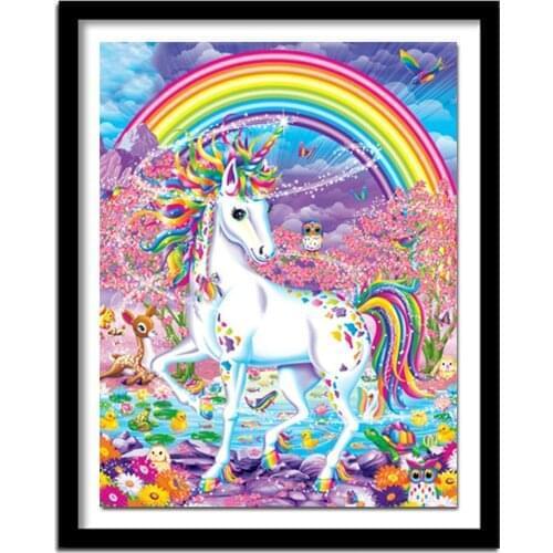 5d diy diamond embroidery colored unicorn diamond painting cross stitch full square rhinestones decor FS1128