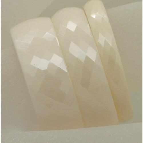 6mm width rare pearl ivory color classic multi facett hi-tech scratch proof ceramic ring
