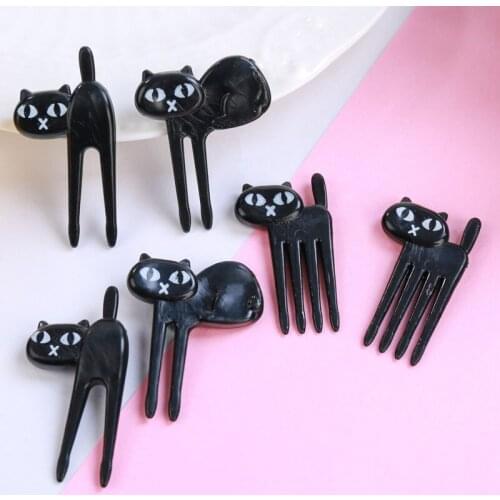6 Pcs/Set Cat Fruit Forks Children Snack Dessert Cake Fork Bento Food Picks Accessories SCIE999