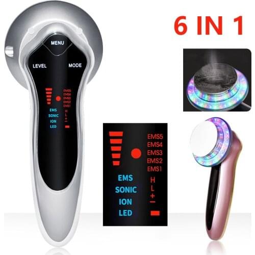 6 in1 Ultrasound Body EMS Slimming Photon LED Therapy Facial Massager Face Galvanic Skin Care Burn Fat Anti Cellulite Spa Beauty