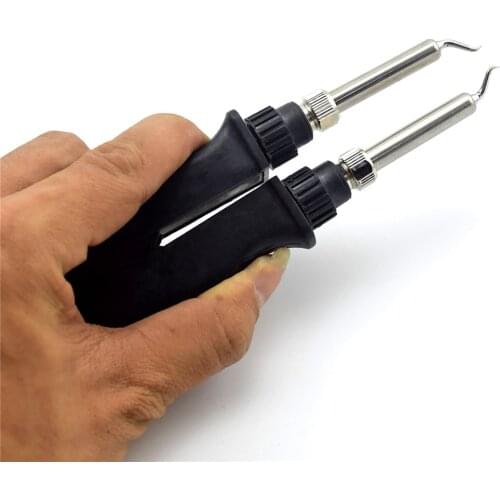 902 Double Soldering Iron Electric Heating Clamp Tweezer Handle Clip Heating Plier Soldering Station with Long Elbow Tip