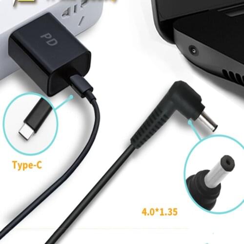 1.5m 65W 3A USB C to 4.0x1.35 mm DC Power Adapter Connector Plug Type C Fast Charging Cable Cord for Asus Zenbook UX21A UX31A